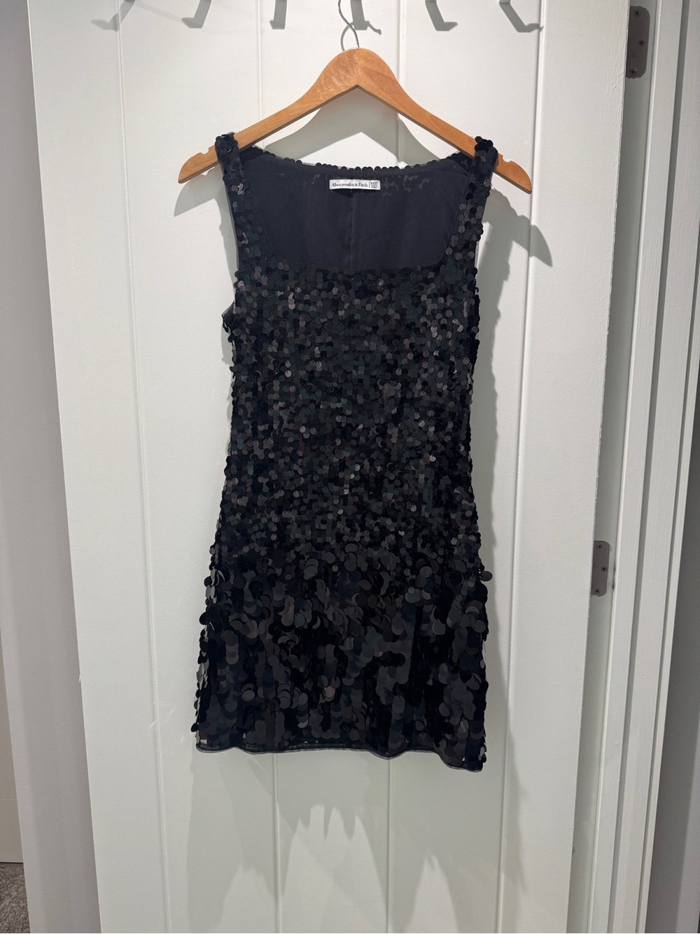 Abercrombie Black Sequin Square Neck Dress